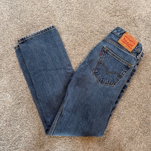 Levi's Other - Levis 505 Regular Fit Straight Leg Medium Wash Blue Denim Jeans Mens 29x32